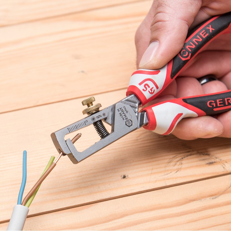 Connex COXT181160 Wire Stripping Pliers with 3C-Handles, Multi-Colour, 160 mm