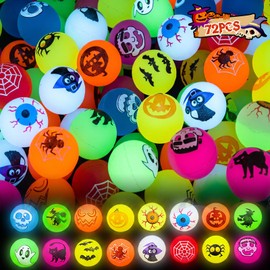 Tiaxidex 72PCS Halloween Party Favors, Bouncy Balls, Glow In The Dark Toys