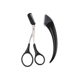 Eyebrow Scissors, Removable, Hair Tweezer, Comb, Straighten Eyebrow, Face Shave with Protective Cover for Beginners, Multipurpose, Rustproof, Durable, Scratch Resistant, Sharp Blade, Unisex (2 Pieces