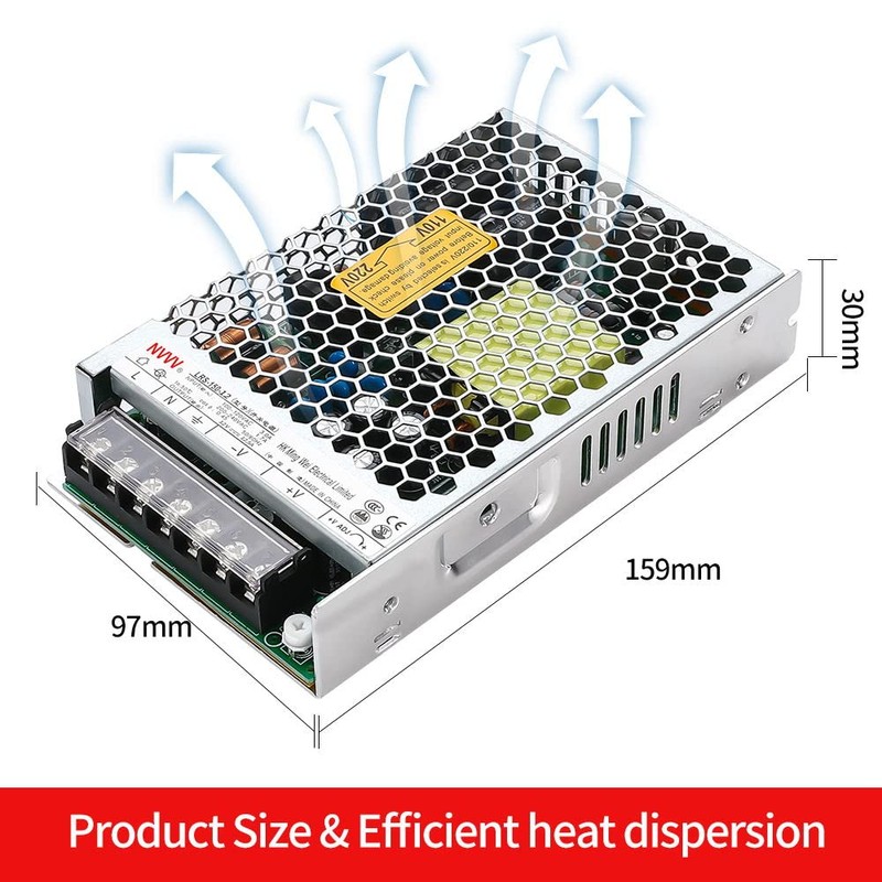 NVVV LRS-150-12 Switching Power Supply 12V 12.5Amp Enclosed Switchable Power