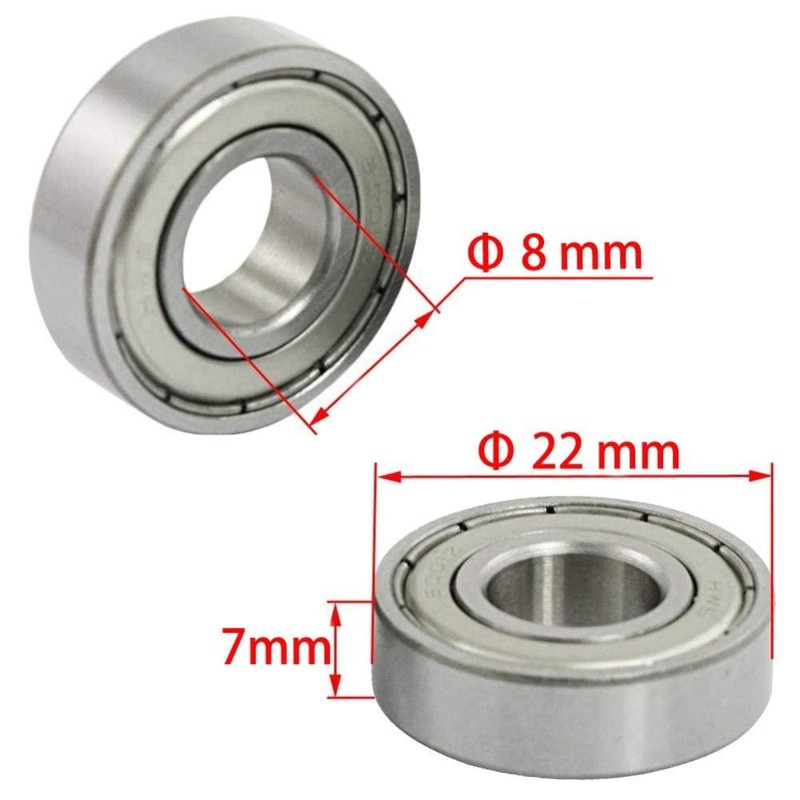 4 Pack of 608ZZ Double Shield Seal Deep Groove Ball