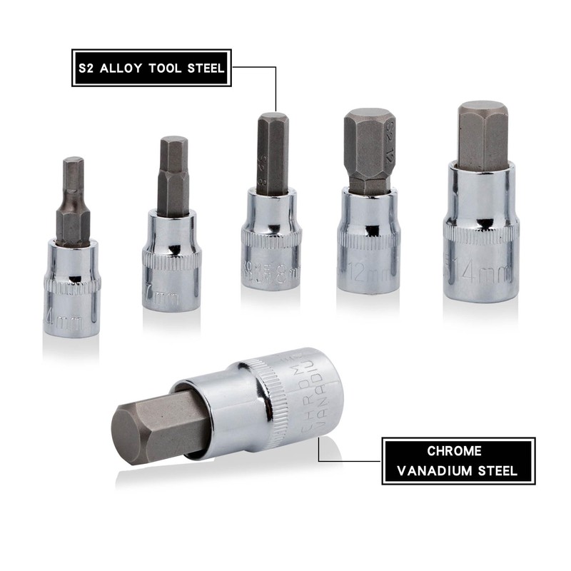 Hex Bit Socket Set Premium S2 Alloy Steel | 13-Piece