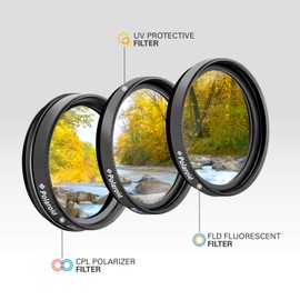 Polaroid Optics 3 Piece Filter Kit Set [UV,CPL,FLD] , 72 mm