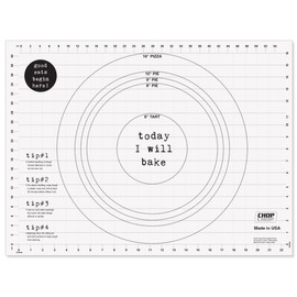 Cut N' Funnel "Today I Will Bake" Large Premium Pastry Mat 24" by 18" Made in the USA Non-slip Food Grade Flexible Plastic for Rolling, Kneading, Shaping and Cutting Dough