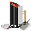 Joyagrill Charcoal Chimney Starter with Insulation Gloves and Briquet Shovel