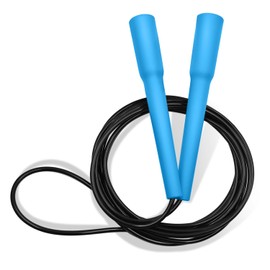縄跳び トレーニング用 大人 二重跳び なわとび 子供/ジュニア スポーツなわとび 300cm ダイエット フィットネス 健康維持 (青)