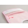Filet - Soft Fabric Bib with Pink Diamond Pattern and
