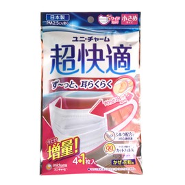 超快適マスク プリ-ツタイプ 小さめサイズ 4+1枚入 増量