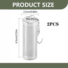 Pack of 2 Tea Strainer for Loose Tea, Tea Filter for Loose Tea with Chain, Fine Mesh Tea Strainer Stainless Steel Tea Strainer for Cup, Great Gift for Tea Lovers, for All Tea Types