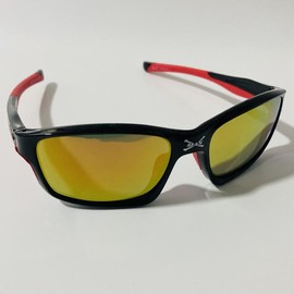 The Gnarsty Small Wraparound Sport Sunglasses with Mirrored Lenses x Available in Six Colors - Color: Black