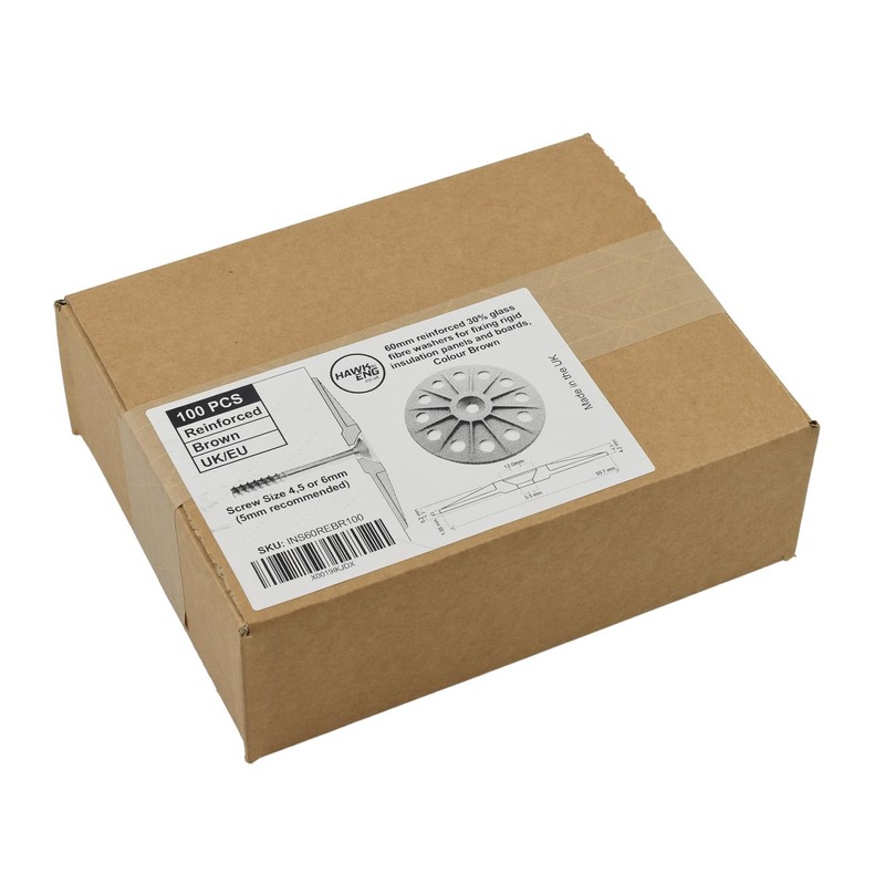 Hawkeng 60mm Reinforced 30% Glass Fibre Washers for Fixing Rigid
