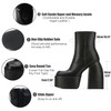 VOMIRA Black Platform Boots for Women - Round Toe Chunky