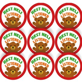 144 Best NELI Listener - 30mm - Glossy Reward Literacy Stickers for Teachers & Parents