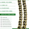 WEICHENGXIN Gold 525 X-Ring Chain 122 Links Motorcycle Chain with