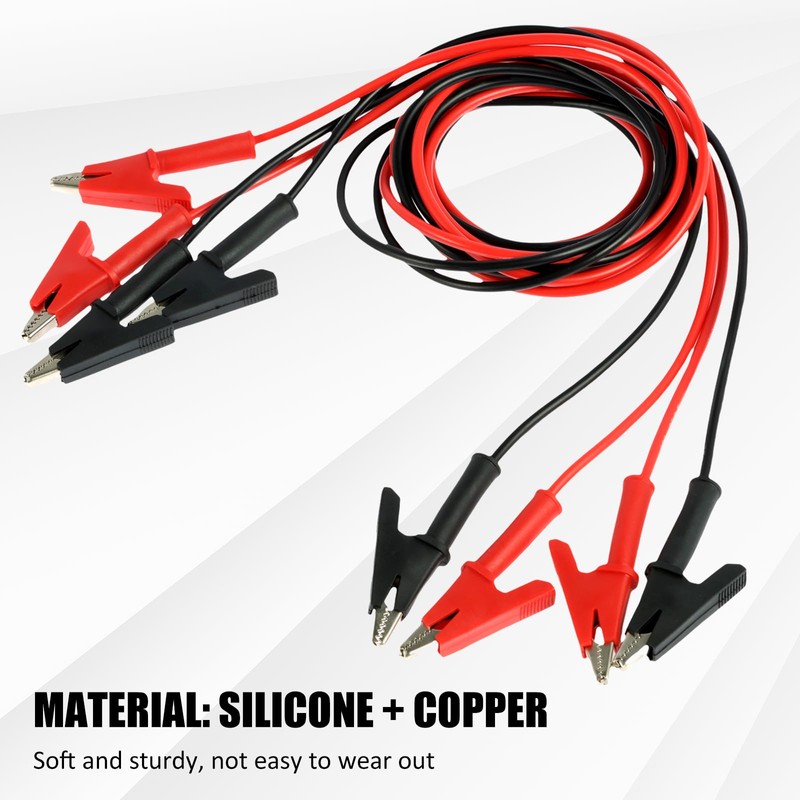 8PCS Silicone Alligator Clips 3.3 Ft, 14 Gauge 1500V 15A