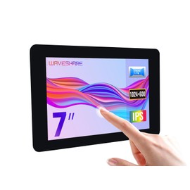 Waveshare 7 Inch Screen Capacitive Touch IPS Display Compatible with Raspberry Pi 5 Pi 4B Pi 3B+/3A+/CM3+/CM3, 1024 x 600 Screen, DSI Interface, Supports Up to 5-Point Touch LCD