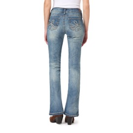 WallFlower Women's InstaStretch Luscious Curvy Bootcut Jeans, Basil, 5