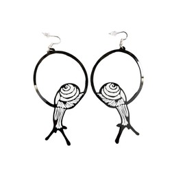 Big Black Acrylic Dangle Earrings Cute Snail Drop Earrings Asymmetric Funny Lovely Animal Earrings