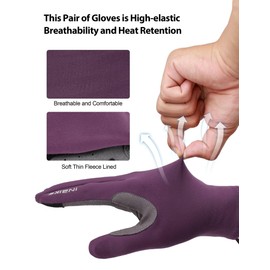 INBIKE Cycling Gloves Men Women Thin Fleece Touchscreen Padded Bike Gloves for Running Driving Biking Hiking Purple Large