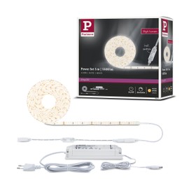 Paulmann 78957 LED Strip SimpLED Power 5m with Cord dimmer 1100lm/m incl. 1x50 watt IP44 dimmable Lighting Strip White Plastic LED Strip 3000 K