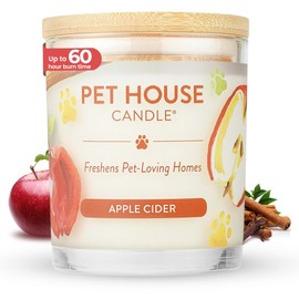 One Fur All Apple Candle for Pet Odor, Plant-Based Soy Pet Friendly Candle with a 60 Hour Burn Time - Apple Cider