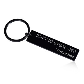Grandson Granddaughter Gifts from Grandma, Christmas Stocking Stuffers for Teen Boys Girls Don't Do Stupid Sht Keychain Love Grandma, Easter Basket Stuffers for Teens, First Day of School Gifts