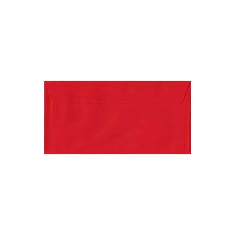 Poppy Red DL 110mm x 220mm Self Seal Colour Business