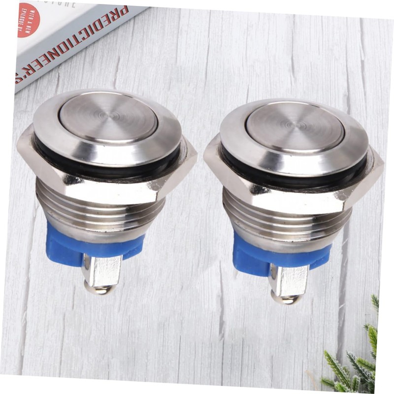 Healeved Stainless Steel Momentary Push Button 16mm Metal Self Reset