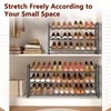 FAVOOSTY 3 Tier Shoe Rack Metal Extendable Grey Adjustable Space