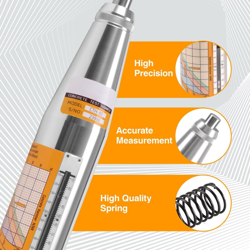 MOETER Concrete Rebound Hammer Tester, Concrete Strength Tester with 10-70MPa