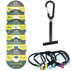 M MAXIMUMCATCH Maxcatch Fly Fishing Leader Tippet Material with Tippet Line Holder & Tender, Clear, 55Yds, 4PCS/6PCS (6 Pieces with Holder/50M, 2X+3X+4X+5X+6X+7X-50M-55Yds)