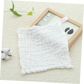 ORFOFE 5pcs Soft Cotton Washcloths Absorbent Burping Cloths Face Towels for Newborns Multi-Functional Saliva Hand Towels for Care and Gifts White