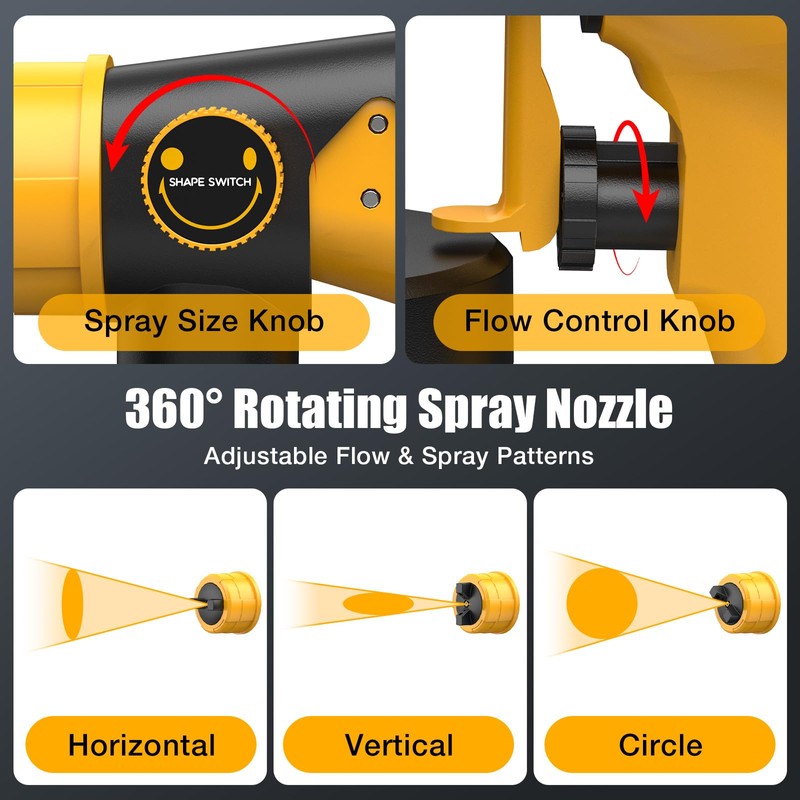 Cordless Paint Sprayer for Dewalt 20V Battery, 600W Brushless Paint