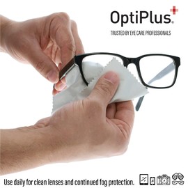 OptiPlus Anti Fog Cloth for Eyeglasses, Goggles, and Shields | Premium Reusable Anti-Fog Treatment | 1 Cloth 100 uses | Anti-Fog for All Lenses