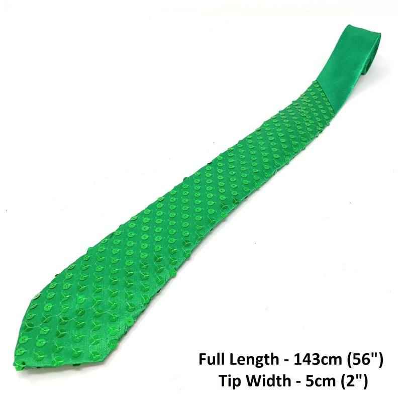 Cadoline Green Mens Sequin Polyester Fancy Dress Tie 38 x