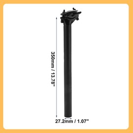 BULLSPANN Seat Post 27.2 Bicycle Saddle Post 27.2x350mm Bicycle Seatpost Replacement Parts Aluminum Alloy Black