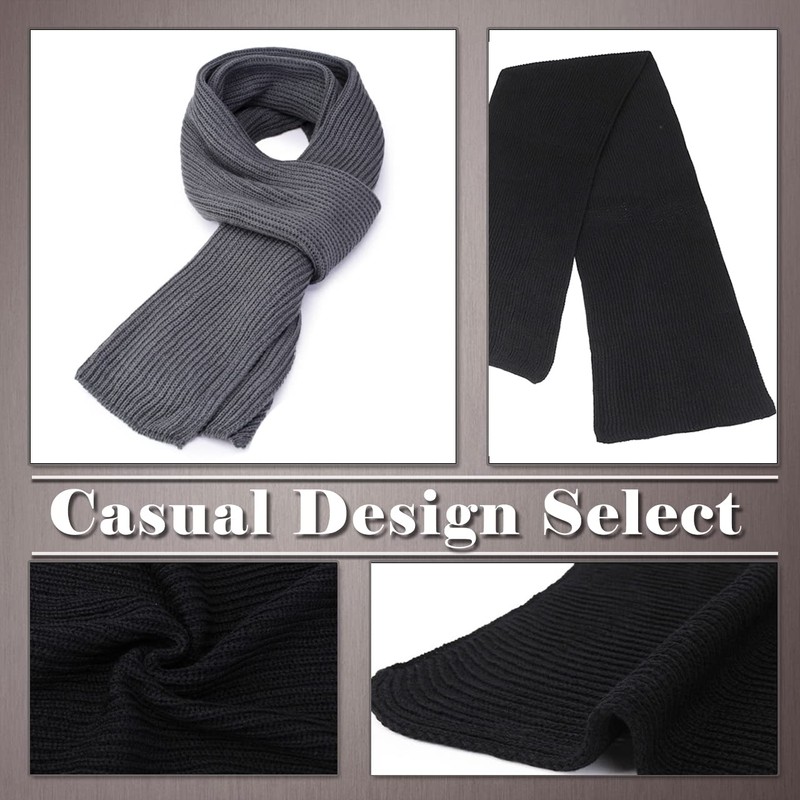 ONE LIMITATION SF010 Plain Knit Long Scarf, Thick, Cold Protection,