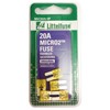 Littelfuse (MIC2020.VP) MICRO2 Yellow 32V 20 Amp Blade Fuse, (Pack
