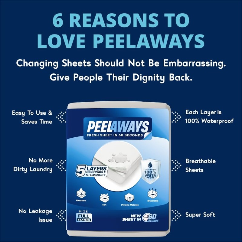 Peelaways Waterproof Disposable Bed Sheets – As Seen On Shark