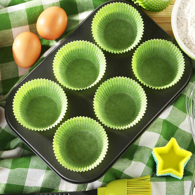 Warmparty Baking Cups Cupcake Liners, Standard Sized, 300 Count (Green)