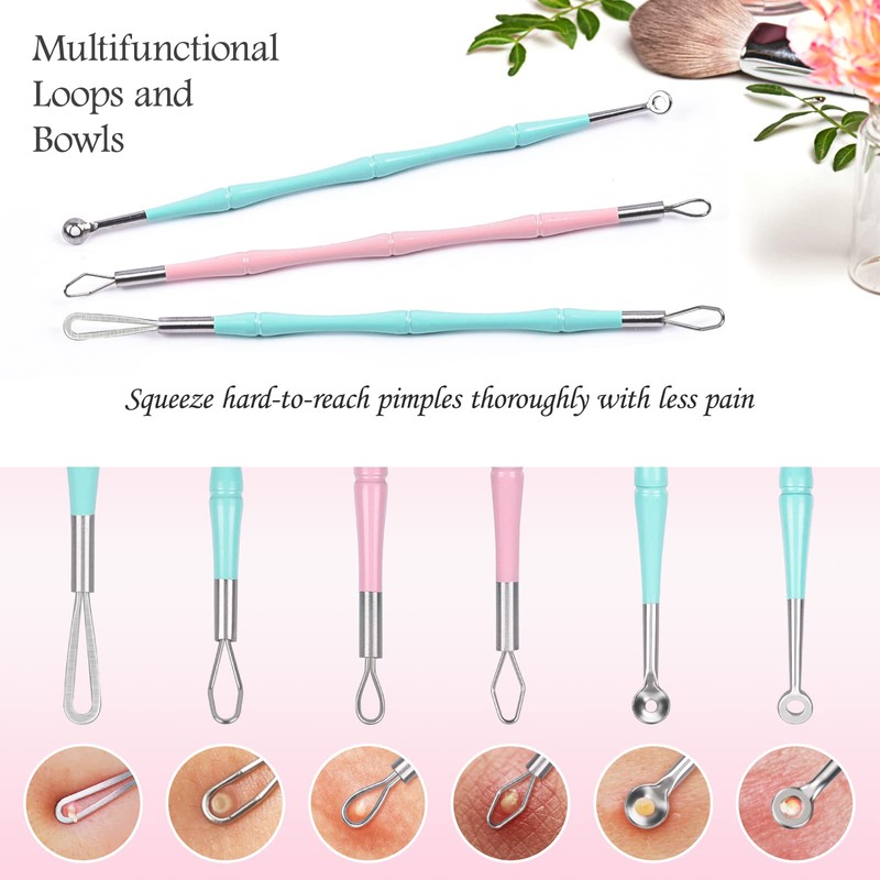 Pimple Popper Tool Kit, MORGLES 14-Heads Professional Stainless Acne Zit
