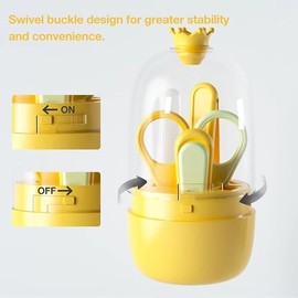 Baoyemes Crown-Shaped Nail Clippers Set, Baby Nail Clippers to Prevent Pinching, Rounded Blade for Easy Storage, Suitable for Children's Nail Cutting, 4-Piece Set (Purple)