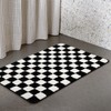 Sivilife 2x3 Black and White Bathroom Rugs, Checkered Water Absorbent