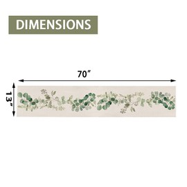 Greenery Table Runner ,Thanksgiving Table Decor Christmas Decoration Fall Table Runner for Farmhouse Decorations, Kitchen Dinning Outdoor Table Decor 13 x 70 Inch