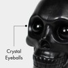 Skull Candle with Crystal Eyeballs (Black) | Unique Melting Skull