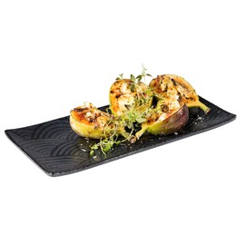 APS Dark Wave 84905 Tray 23 x 10.5 cm Height 1.5 cm Melamine Black Wave Design