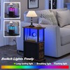 TUTOTAK Small Narrow End Tables, LED Side Tables with 2