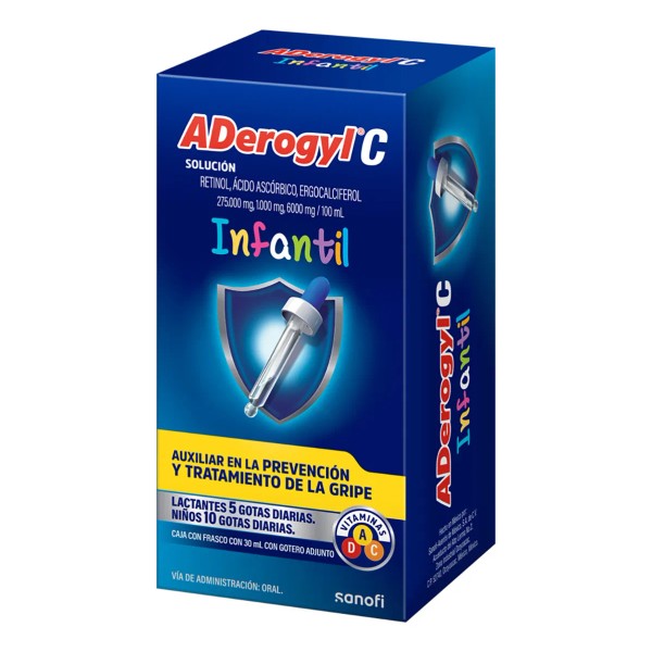 ADerogyl C Multivitamínico Infantil Frasco con Gotero 30 ml. Ayuda