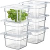 CURTA 6-Pack 1/6 Size 4" Deep NSF Polycarbonate Food Pans