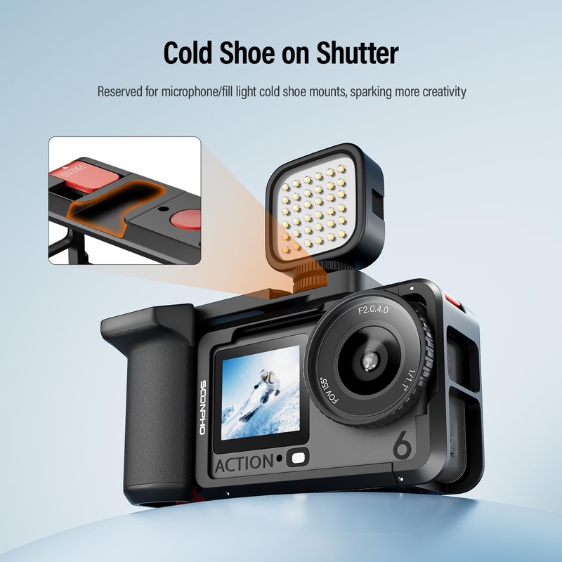 Soonpho Handle Grip Kit for DJI Osmo Action 6 Cage